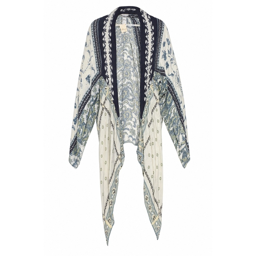 Free People Kiss The Sky Butterfly Kimono Tranquility Blue NWT Boho Duster OS